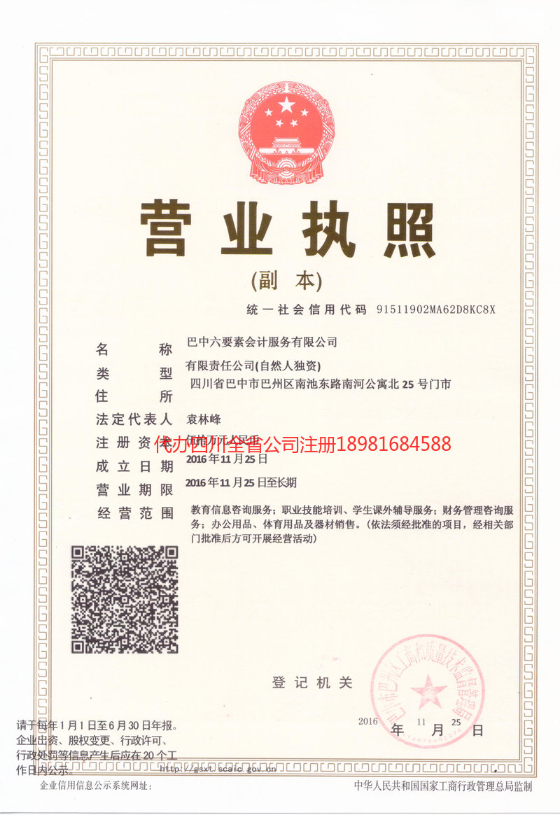 邻水邻水六要素会计服务有限公司